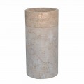 Chiuvetă de baie independentă, cu formă cilindrică de finisaj marmură ivoire - Cremino