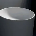 Lavoar de baie independent în rășină albă cu formă cilindrică - Libertine Viadurini