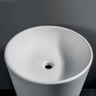 Lavoar de baie independent în rășină albă cu formă cilindrică - Libertine Viadurini