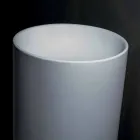 Lavoar de baie independent în rășină albă cu formă cilindrică - Libertine Viadurini