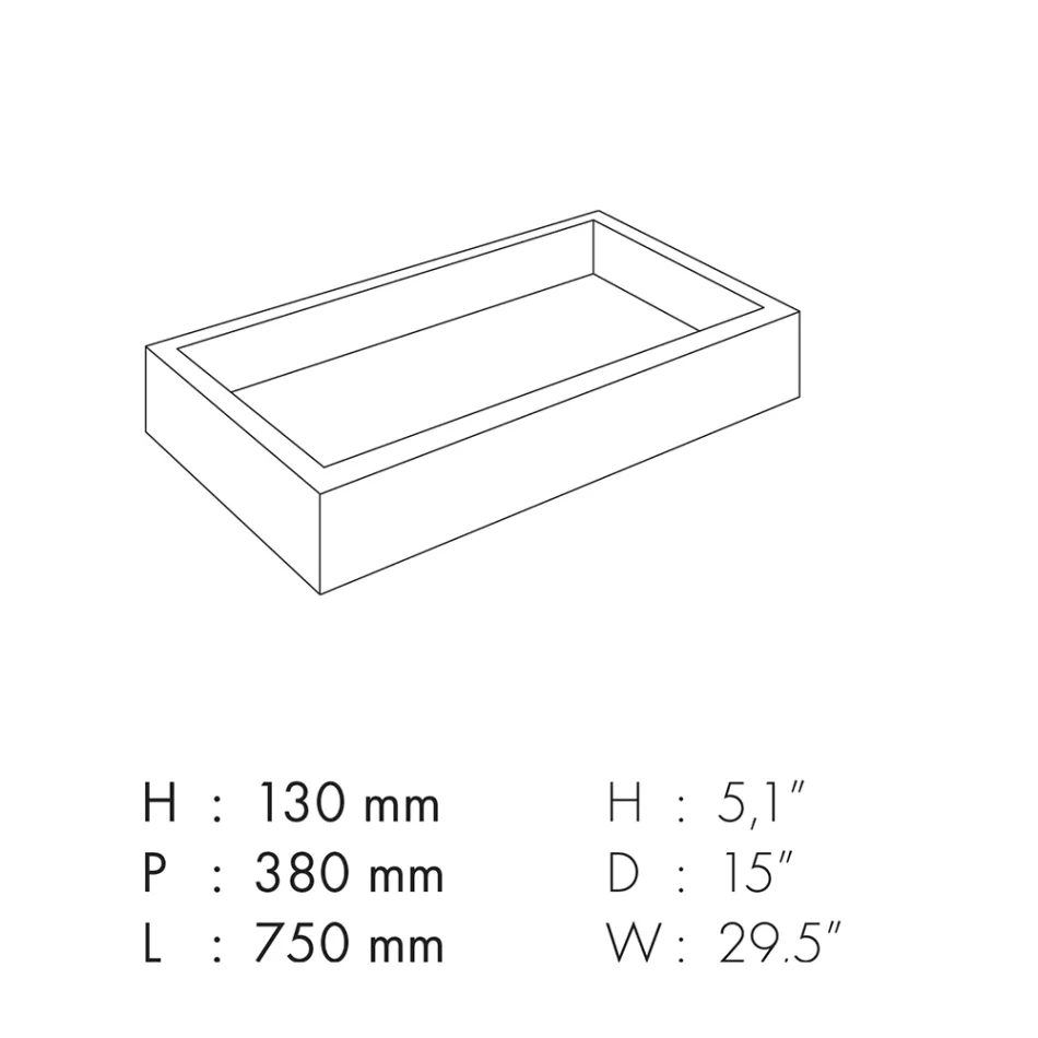 Lavoar de baie din gresie portelanata cu efect de marmura Made in Italy - Ludmilla Viadurini