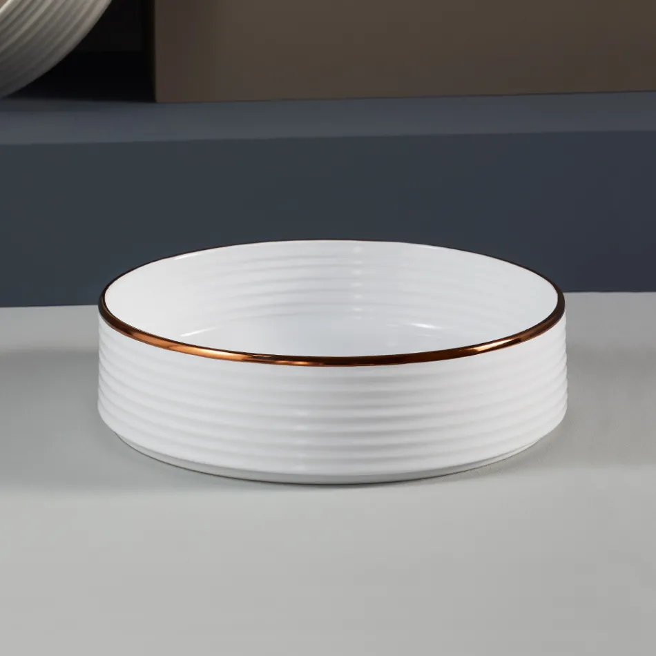 Chiuvetă de baie din gresie porțelanată turnată manual Made in Italy - Darts Viadurini