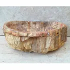 Stelute stand din lemn fosil de baie baie, bucată de design unic Viadurini