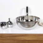 Lavoar rotund de blat din alamă cromată cu ciocan - diamant Viadurini