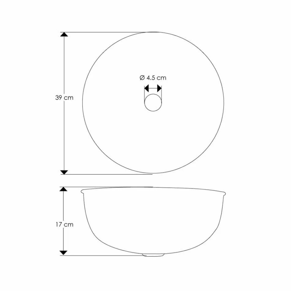Lavoar rotund de blat din alamă cromată cu ciocan - diamant Viadurini