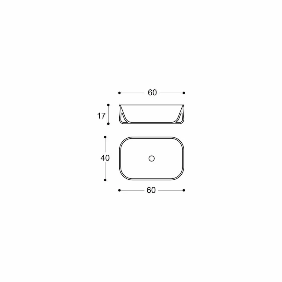 Chiuvetă de baie modernă, de tip blat, cu design modern - Tulyp2 Viadurini