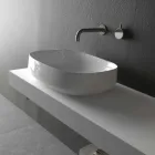 Chiuvetă din ceramică albă, de design modern, fabricată în Italia - Tune2 Viadurini
