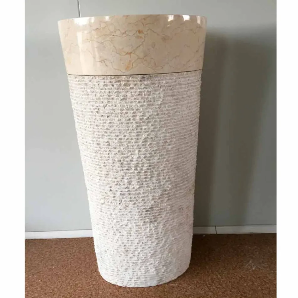 Siro design chiuveta albă din piatră naturală, piesă unică Viadurini