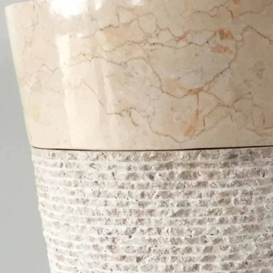 Siro design chiuveta albă din piatră naturală, piesă unică Viadurini