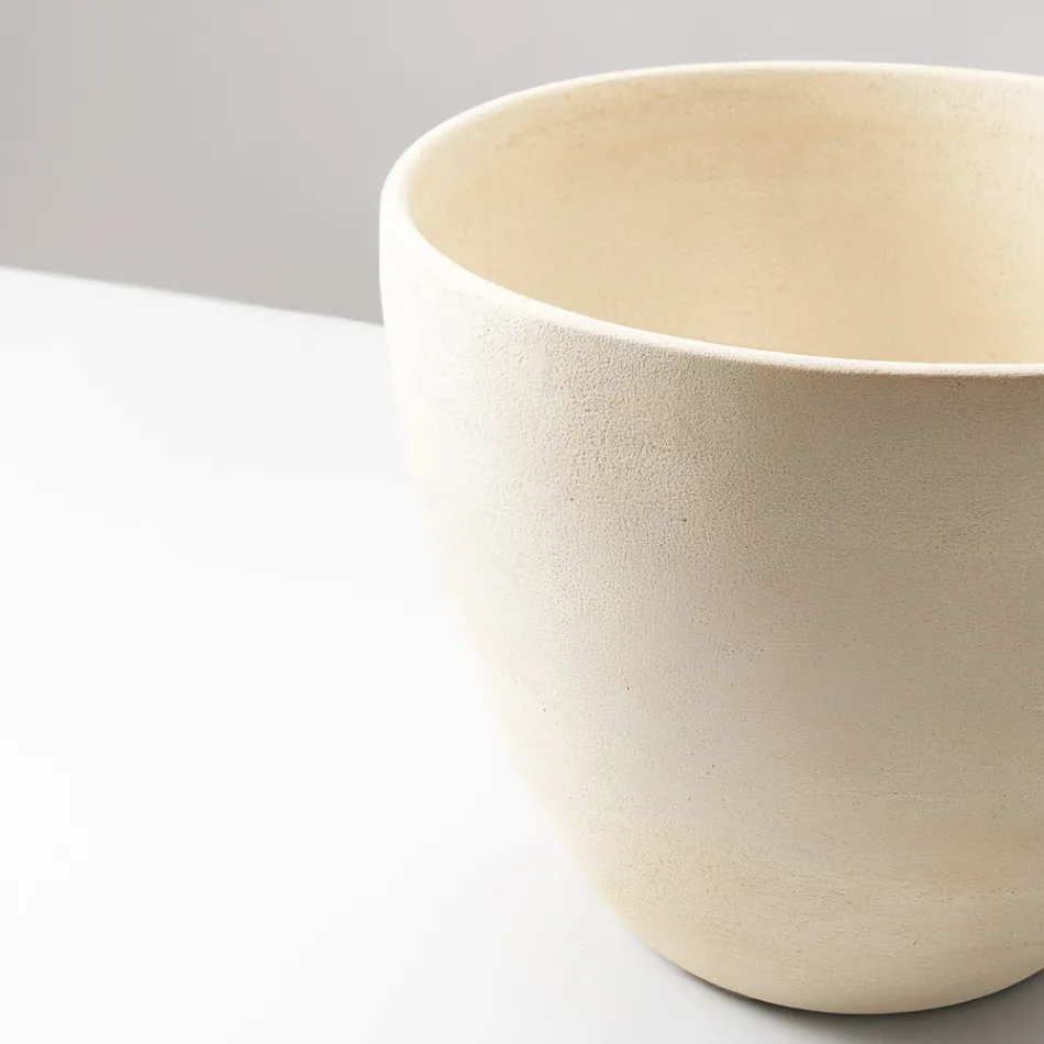 Chiuvetă conică de blat din lut refractar strunjit manual - Orbite Viadurini