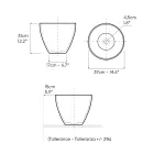 Chiuvetă conică de blat din lut refractar strunjit manual - Orbite Viadurini