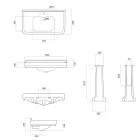Lavoar Consolă coloană din ceramică albă Fabricat în Italia - Wollie Viadurini
