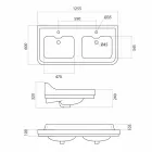 Dulap clasic cu două dușuri ceramice din Italia, Swami Viadurini