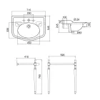 Lavoar Consola cu Vas Dublu Ceramic, Made in Italy Vintage - Paulina Viadurini