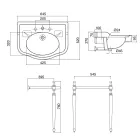 Lavoar Consola cu Vas Dublu Ceramic, Made in Italy Vintage - Paulina Viadurini