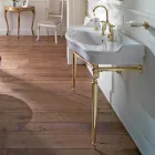 Lavoar Consola cu Vas Dublu Ceramic, Made in Italy Vintage - Paulina Viadurini