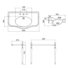 Lavoar Consola cu Vas Dublu Ceramic, Made in Italy Vintage - Paulina Viadurini