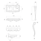 Chiuvetă consolă din ceramică albă cu dublu chiuvetă Made in Italy - Wollie Viadurini