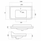 Consola chiuvetă din ceramică albă din design clasic italian, Swami Viadurini