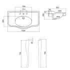 Lavoar Consola Vintage cu Vas Dublu si Picioare Ceramice Made in Italy - Paulina Viadurini