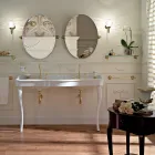 Lavoar Consola Vintage cu Vas Dublu si Picioare Ceramice Made in Italy - Paulina Viadurini