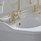 Lavoar Vintage Consola cu Vas Dublu si Picioare Ceramice Made in Italy - Paulina Viadurini