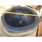 Chiuvetă artizanală de blat în piatră naturală modernă a râului - Aurea Viadurini