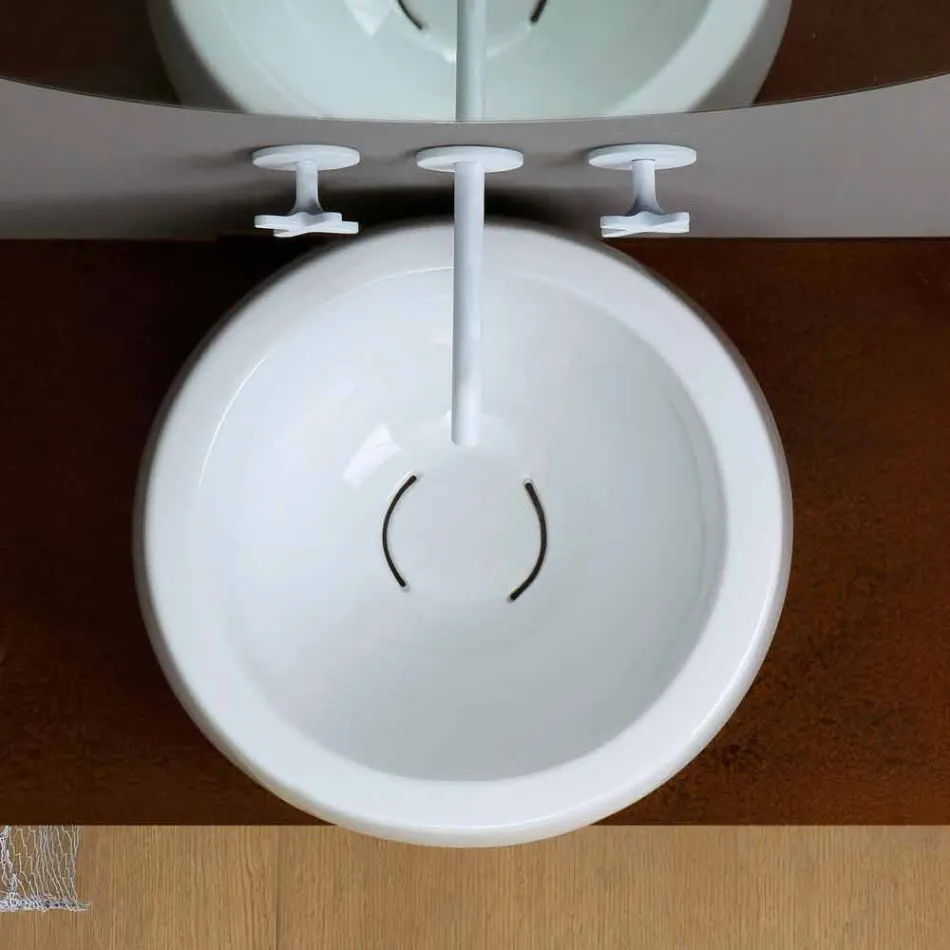 Circular de design chiuveta ceramica făcute în Italia Elisa Viadurini