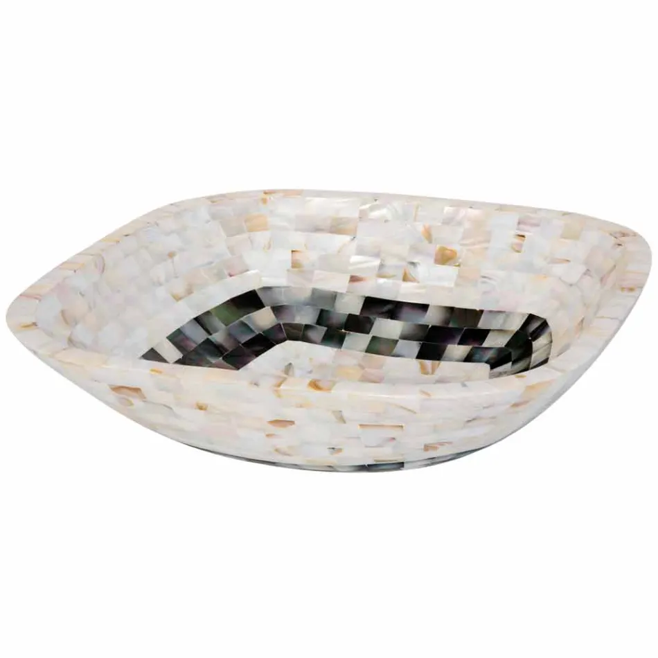 Blat chiuvetă cu inserții din coji de Bea, piesă unică Viadurini