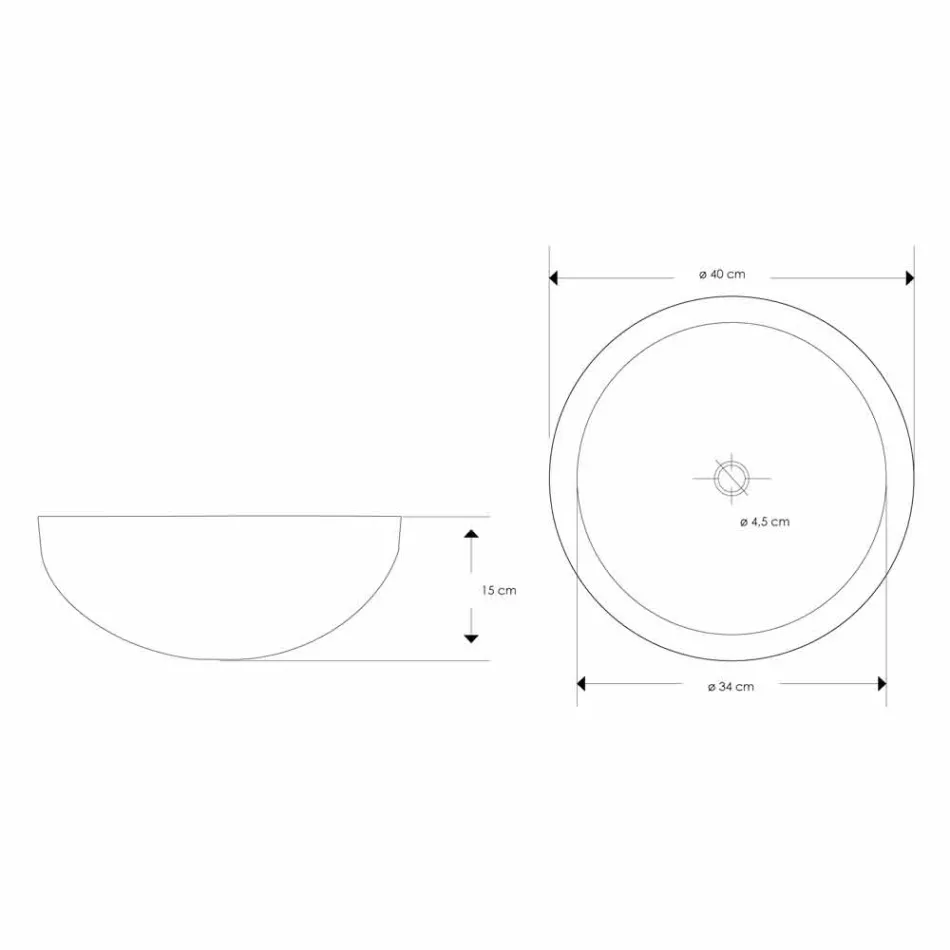 Chiuvetă de blat cu design rotund din marmură neagră lucrată manual - lenjerie de pat Viadurini