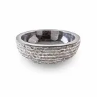 Chiuvetă de blat cu design rotund din marmură neagră lucrată manual - lenjerie de pat Viadurini