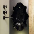 Blat de blat din ceramica negru si aur realizat in Italia Cubo Viadurini