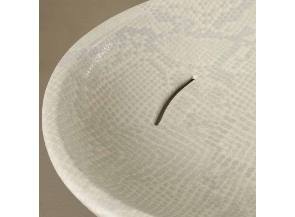 Albă ceramică de proiectare python design made in Italy Glossy Viadurini