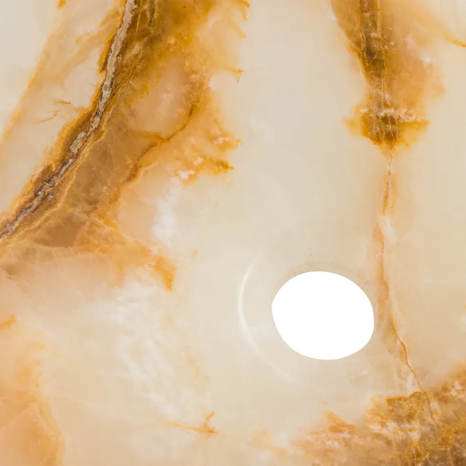 Lavoar blat de design din piatra de onix Lana, lucrat manual Viadurini