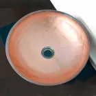 Chiuvetă de blat design din rășină transparentă și cupru - Salvatore Viadurini