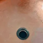 Chiuvetă de blat design din rășină transparentă și cupru - Salvatore Viadurini