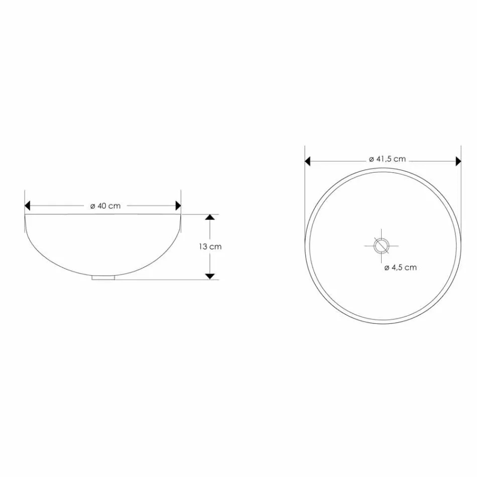 Chiuvetă de blat design din rășină transparentă și cupru - Salvatore Viadurini