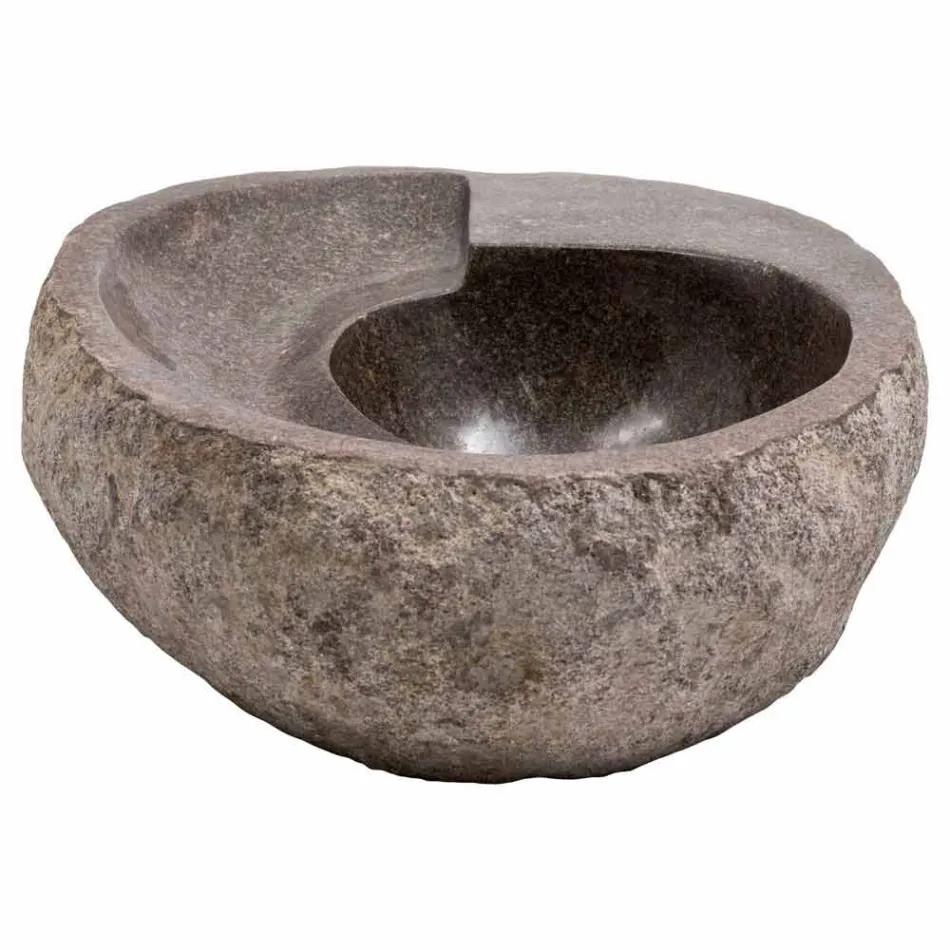 Modernă chiuvetă de design în piatră de râu, Busca Viadurini