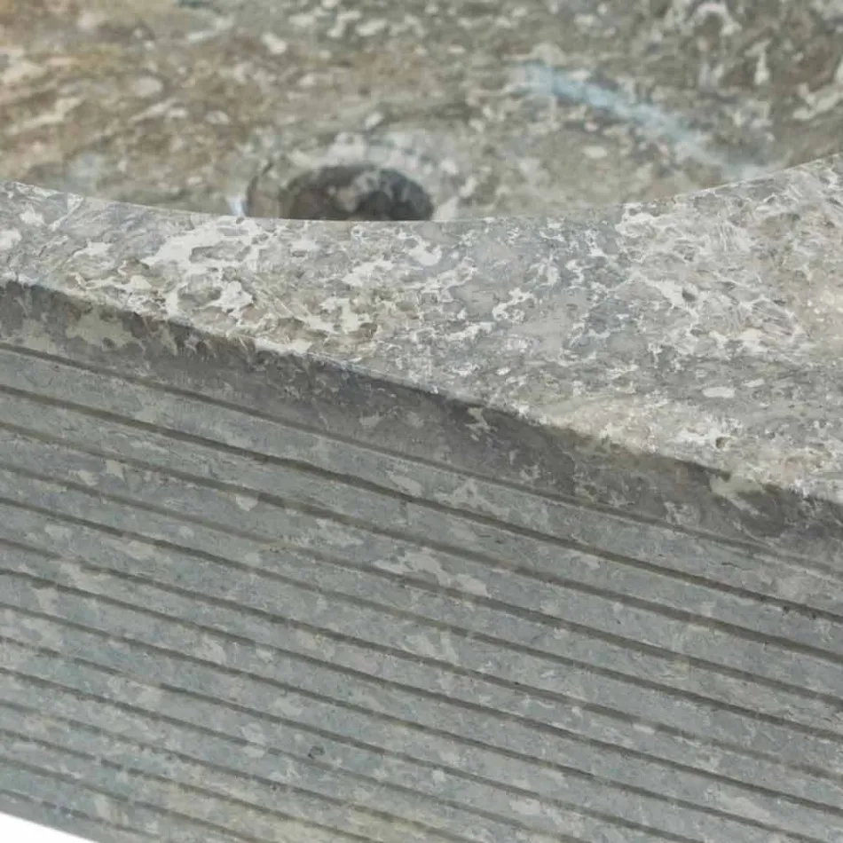 Naturală chiuvetă gri din piatră naturală, piesă unică Zor Viadurini
