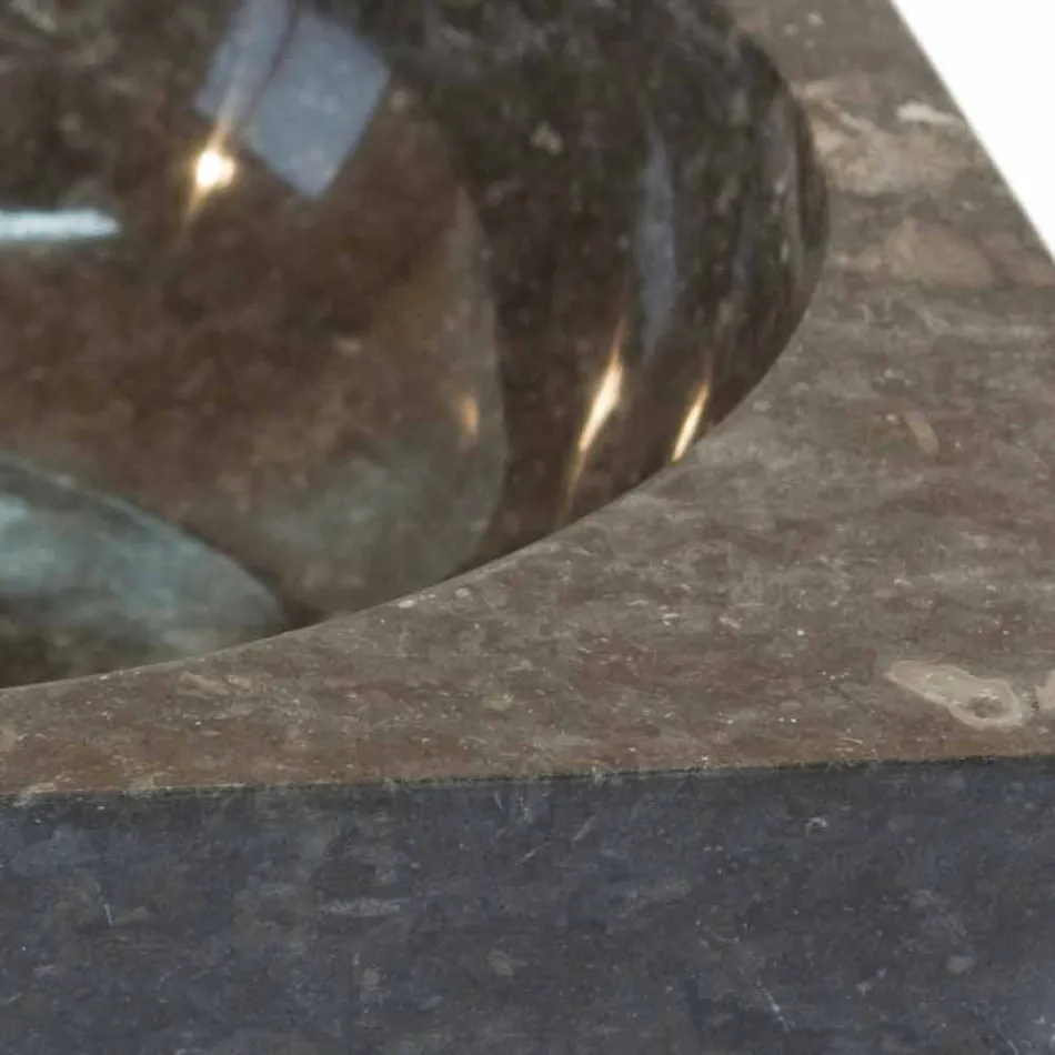 Lavoar pătrat gri din piatră naturală Jiny Viadurini