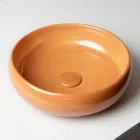 Chiuvetă de blat din lut Raku cu luciu metalic craquelé - Prisma Viadurini