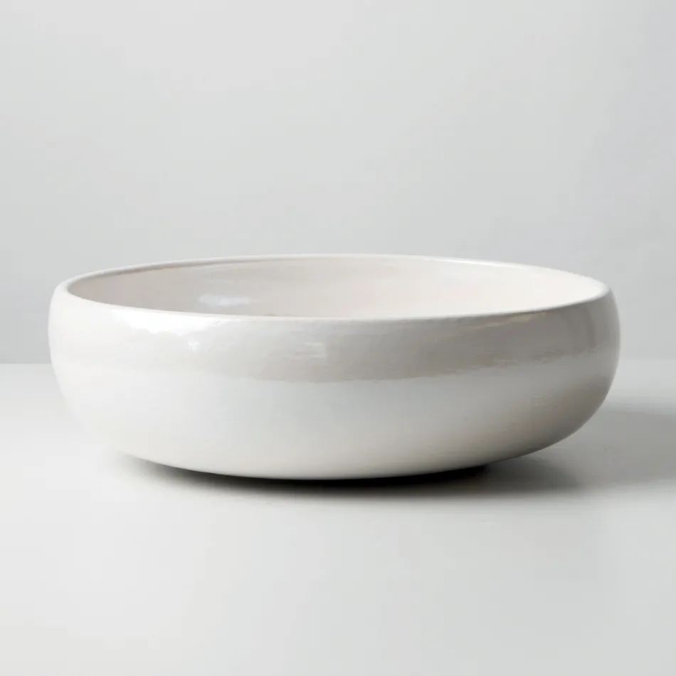 Chiuvetă de blat din lut Raku cu luciu metalic craquelé - Prisma Viadurini