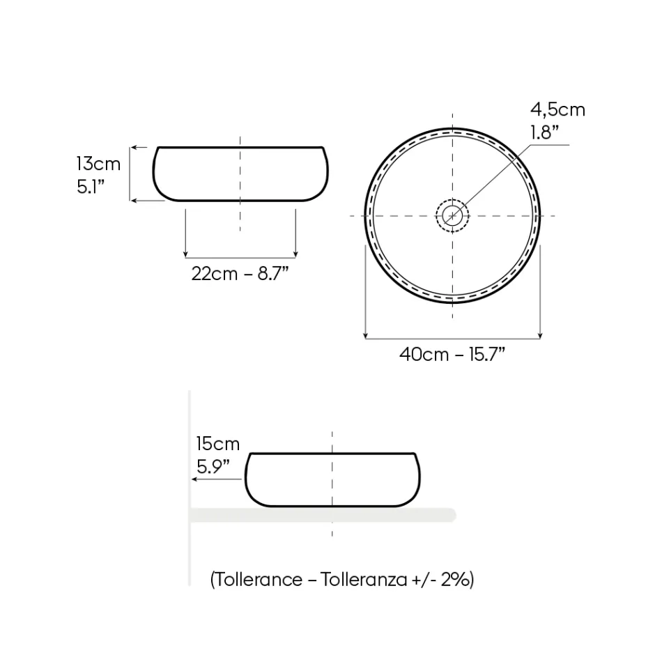 Chiuvetă de blat din lut Raku cu luciu metalic craquelé - Prisma Viadurini