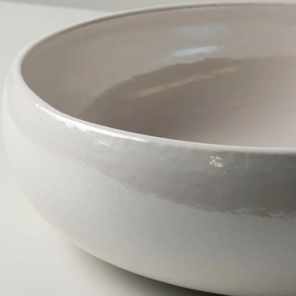 Chiuvetă de blat din lut Raku cu luciu metalic craquelé - Prisma Viadurini