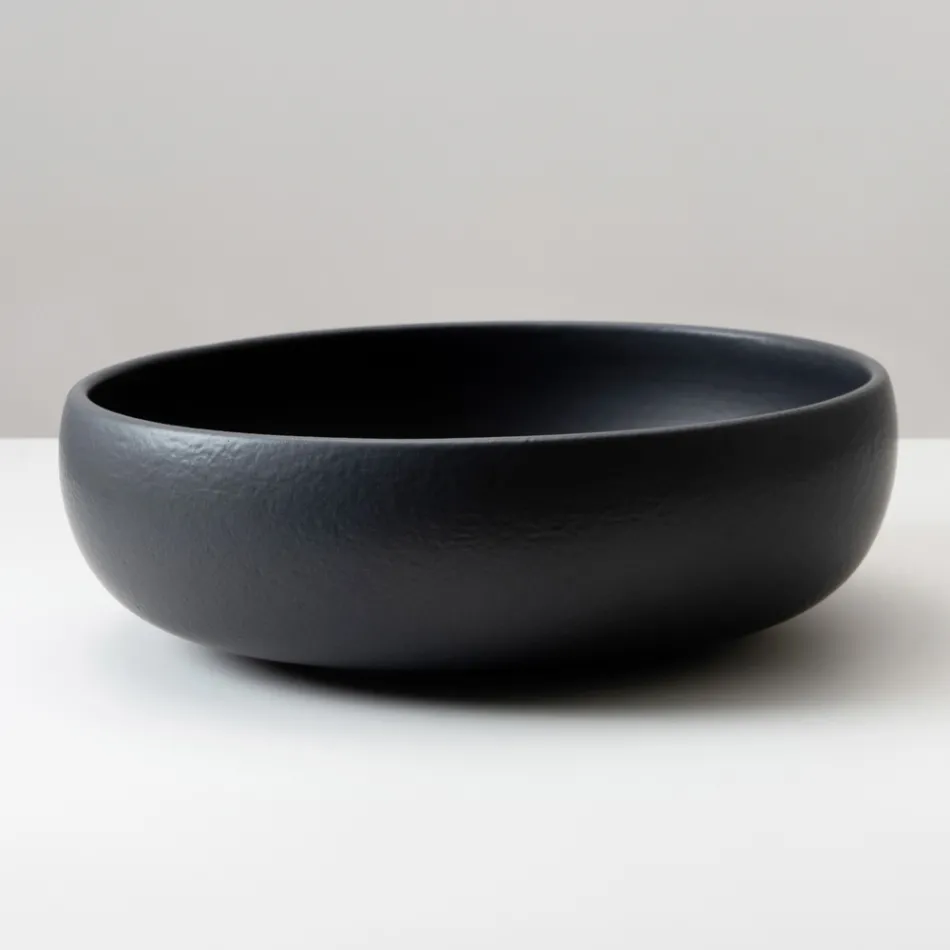 Chiuvetă de blat din lut Raku cu luciu metalic craquelé - Prisma Viadurini