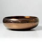 Chiuvetă de blat din lut Raku metalic, strunjită manual - Prisma Viadurini
