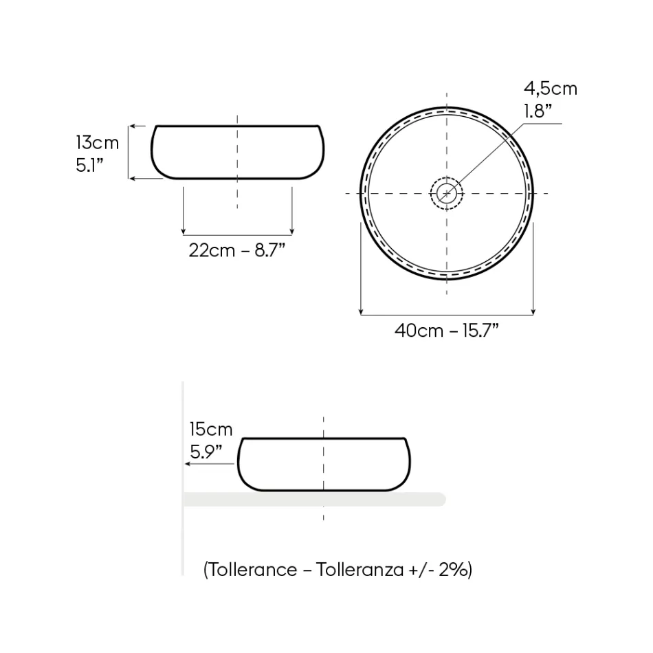 Chiuvetă de blat din lut Raku metalic, strunjită manual - Prisma Viadurini