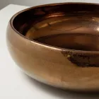 Chiuvetă de blat din lut Raku metalic, strunjită manual - Prisma Viadurini