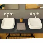 Blat de blat din ceramică albă realizat în Italia Simon Viadurini