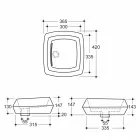 Blat de blat din ceramică albă realizat în Italia Simon Viadurini